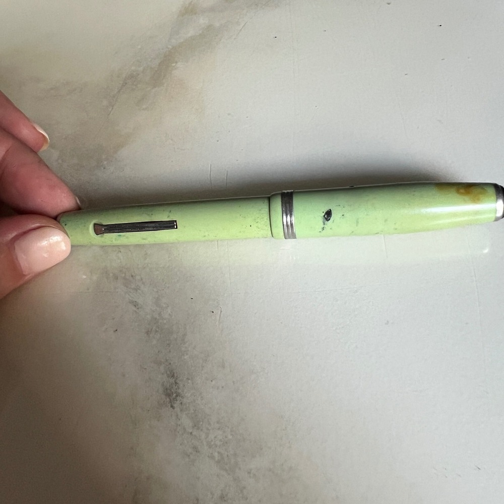 Vintage Esterbrook Fountain Pen Green Lever Filler Double Jewel Restoration